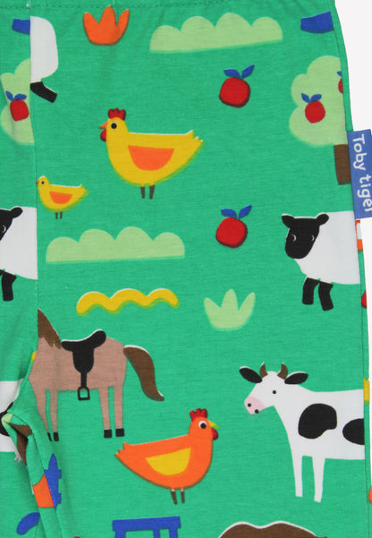 Bio-Baumwoll Kinder Leggings mit Bauernhof-Druck