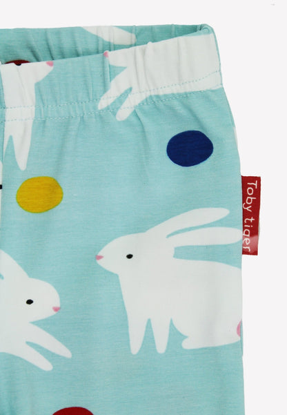 Bio - Baumwoll Kinder Leggings mit Hasenparty - Druck - Toby Tiger GmbH