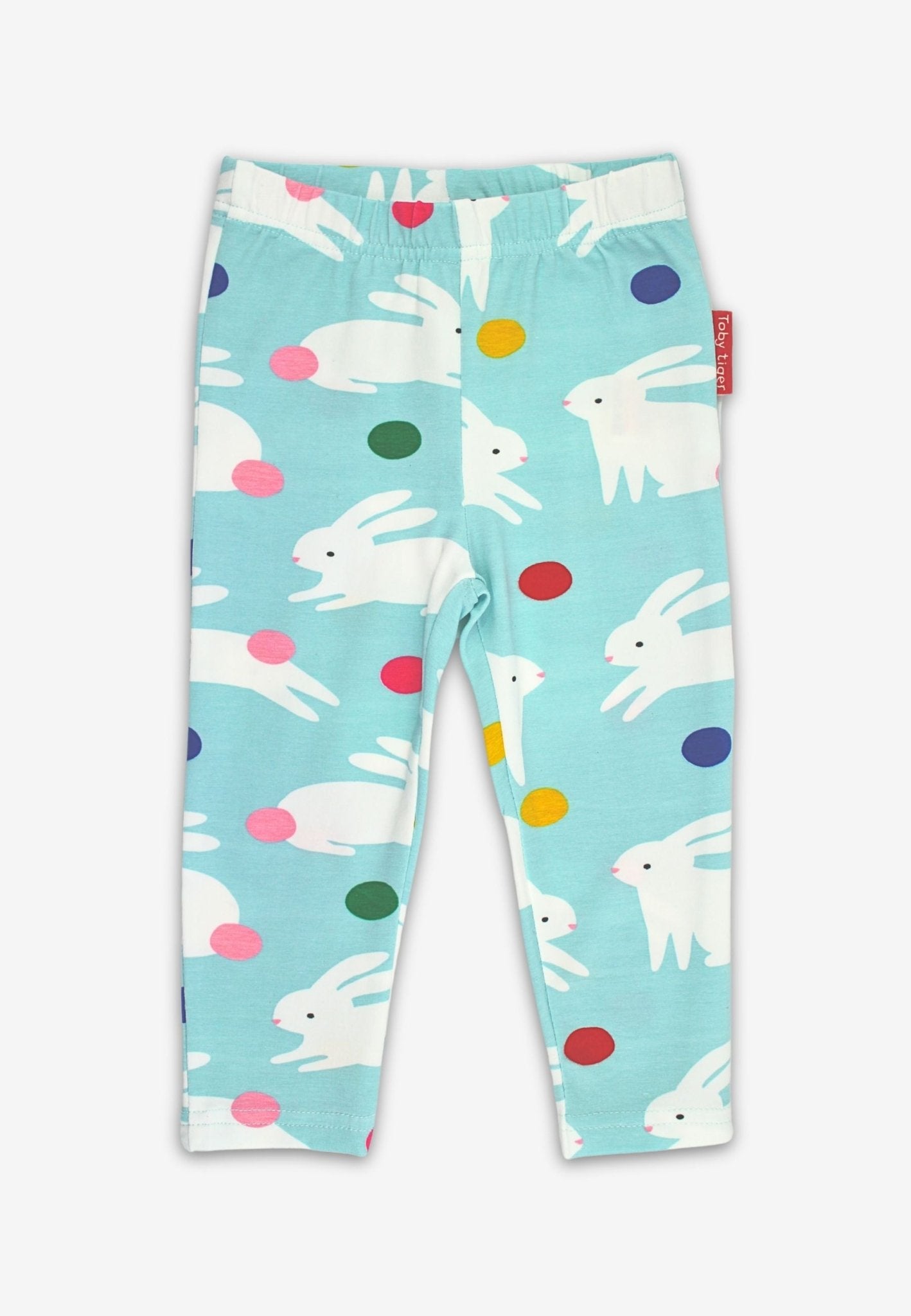 Bio - Baumwoll Kinder Leggings mit Hasenparty - Druck - Toby Tiger GmbH