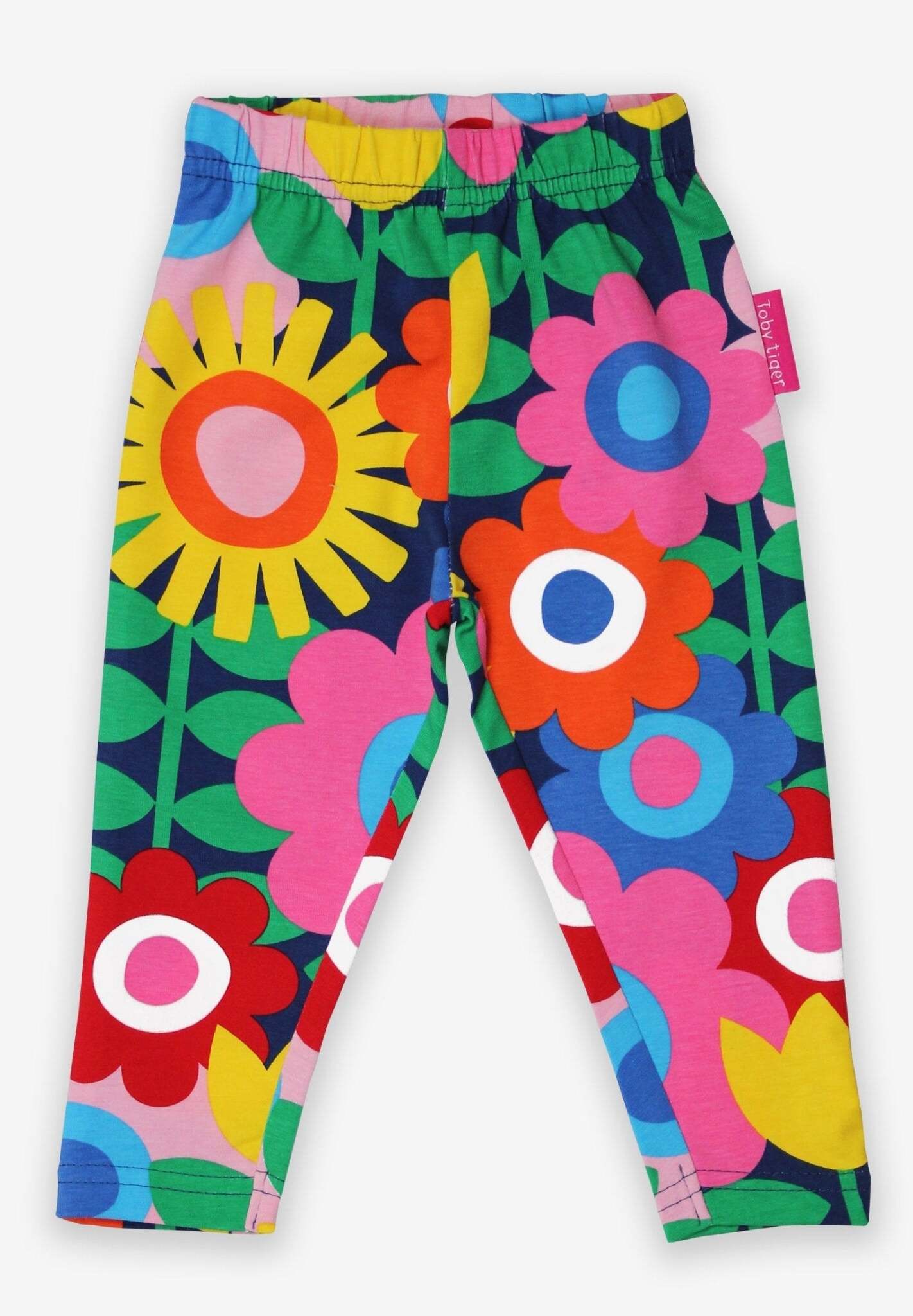 Bio Leggings navy mit Blumen - Allover - Toby Tiger GmbH