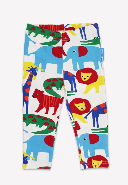 Bio - Baumwoll Kinder Leggings mit Safari - Druck - Toby Tiger GmbH