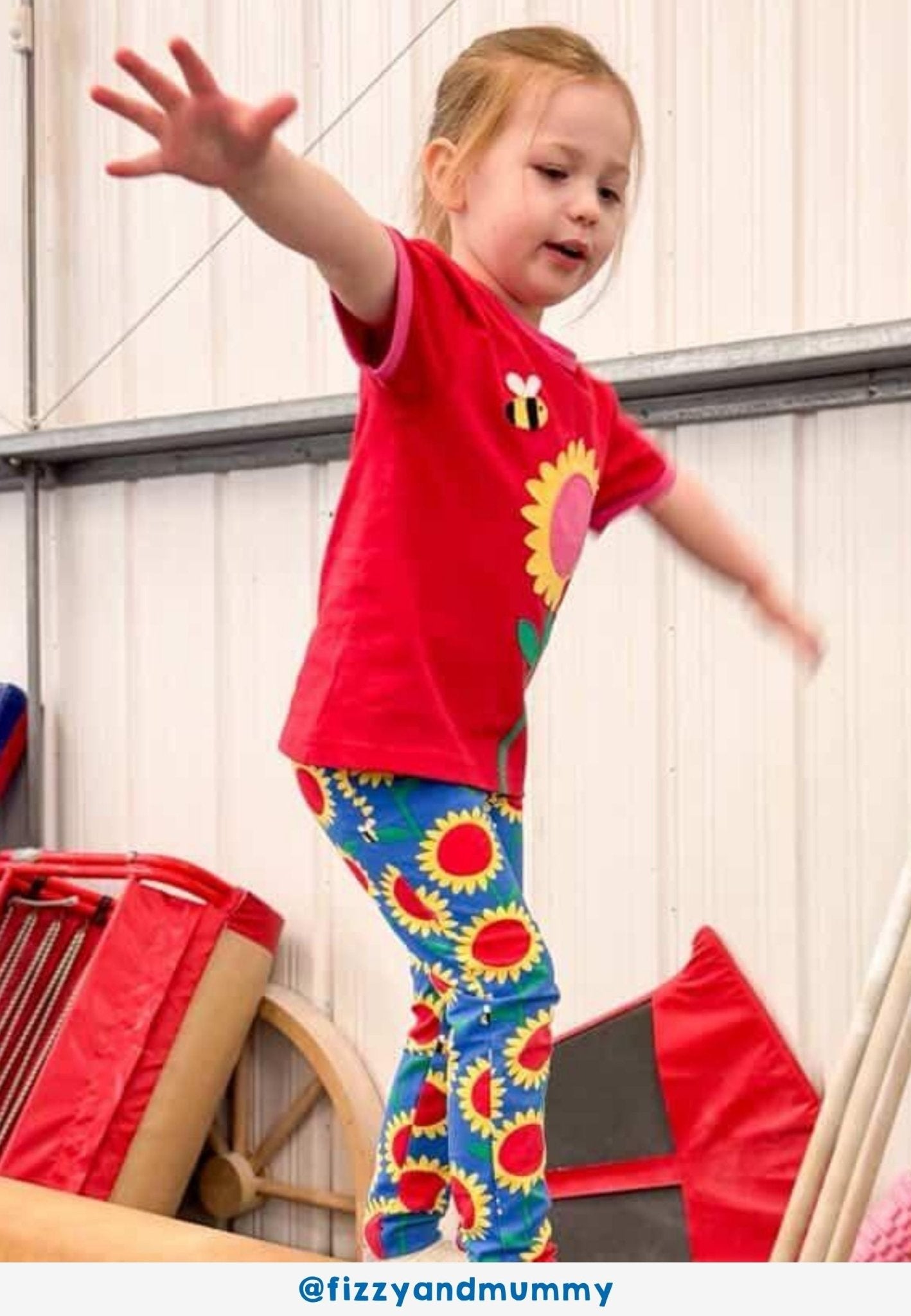 Bio - Baumwoll Kinder Leggings mit Sonnenblumen - Meer - Druck - Toby Tiger GmbH