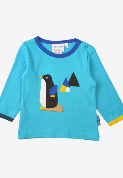 Bio Baumwoll - Langarmshirt mit Pinguin - Applikationen - Toby Tiger GmbH