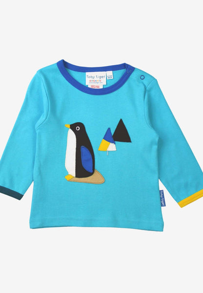 Bio Baumwoll - Langarmshirt mit Pinguin - Applikationen - Toby Tiger GmbH