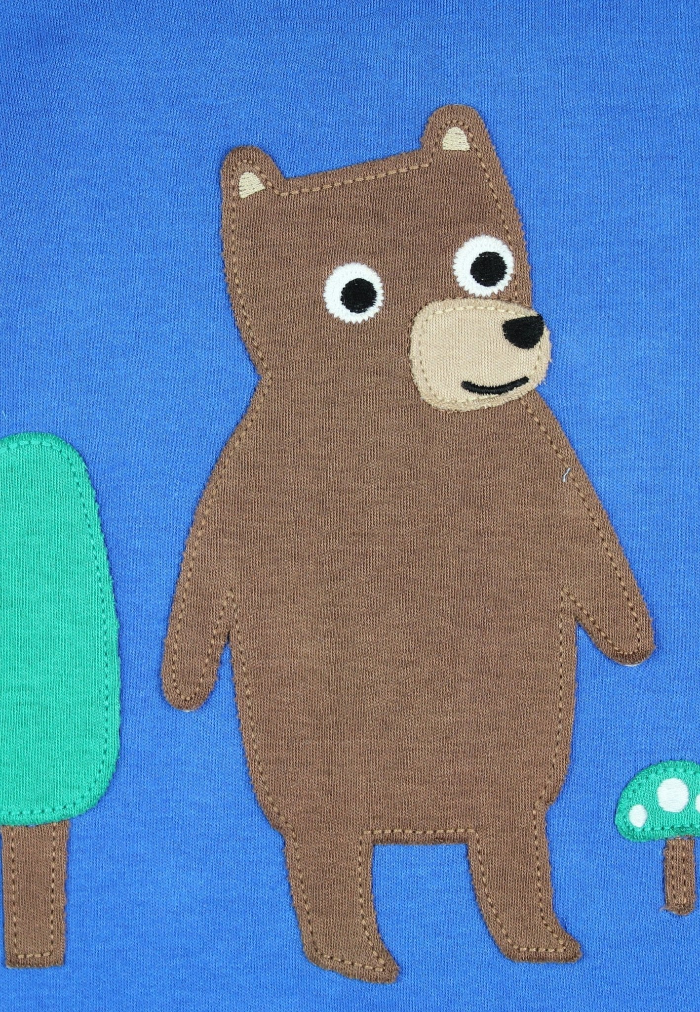 Bio-Baumwoll Kinder Langarmshirt mit Bären-Applikation