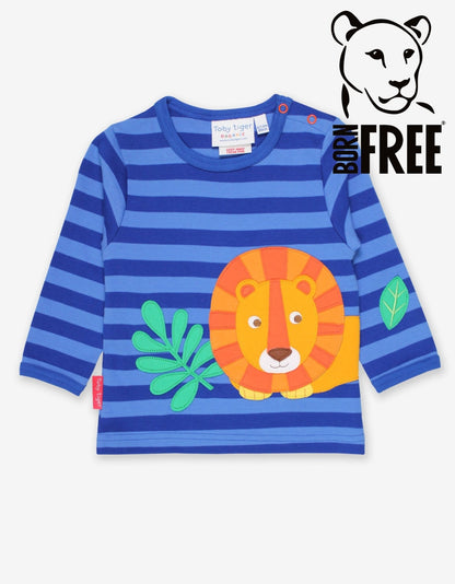 Langarmshirt mit Löwe Applikation aus Bio Baumwolle - Toby Tiger GmbH Retail