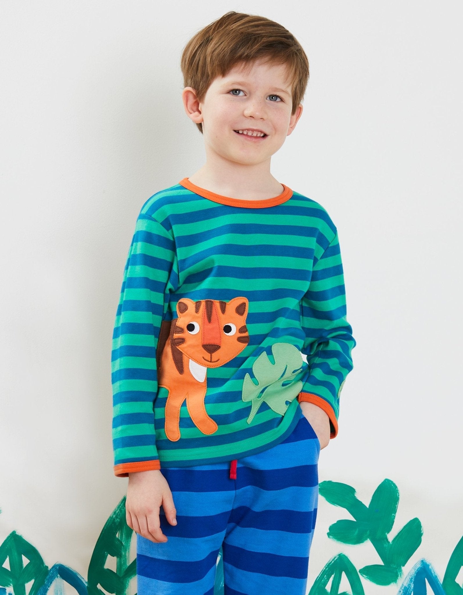 Langarmshirt mit Tiger Applikation aus Bio Baumwolle - Toby Tiger GmbH Retail