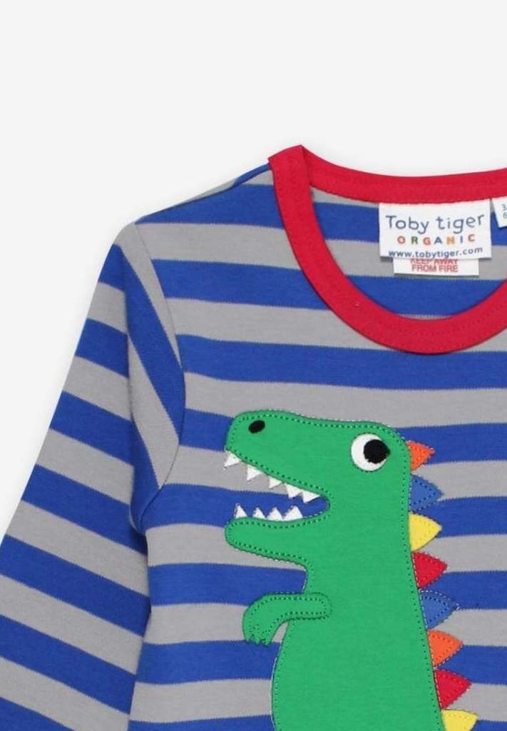 Bio Langarmshirt mit T - Rex - Dino - Applikation - Toby Tiger GmbH