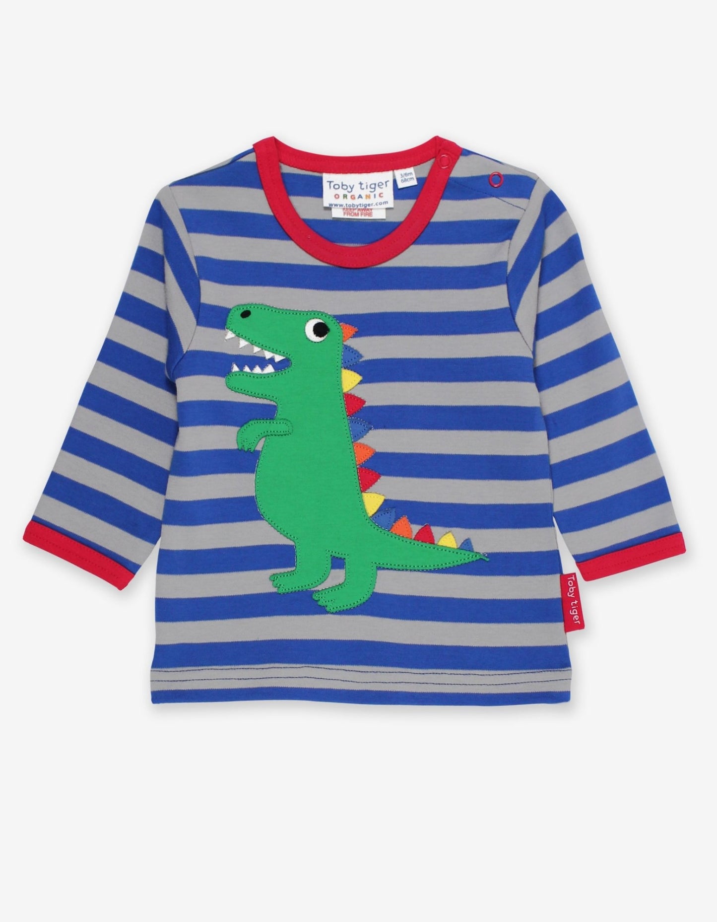 Bio Langarmshirt mit T - Rex - Dino - Applikation - Toby Tiger GmbH Retail