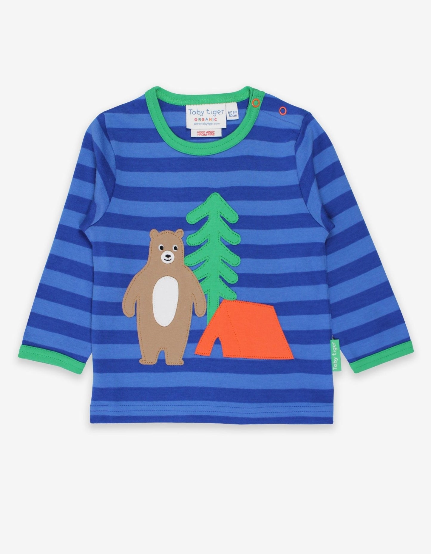 Bio Langarmshirt mit Camping Bär - Applikation - Toby Tiger GmbH Retail