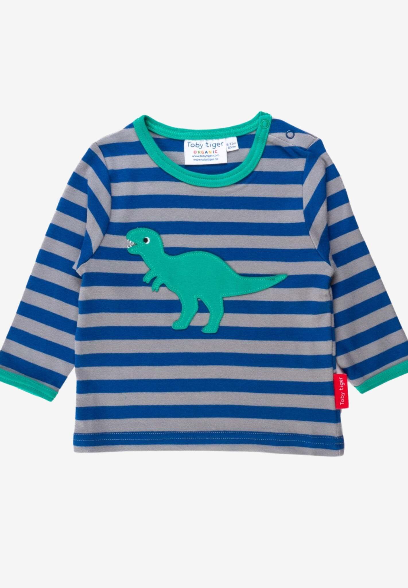 Bio Baumwoll - Langarmshirt mit T - Rex Applikationen - Toby Tiger GmbH