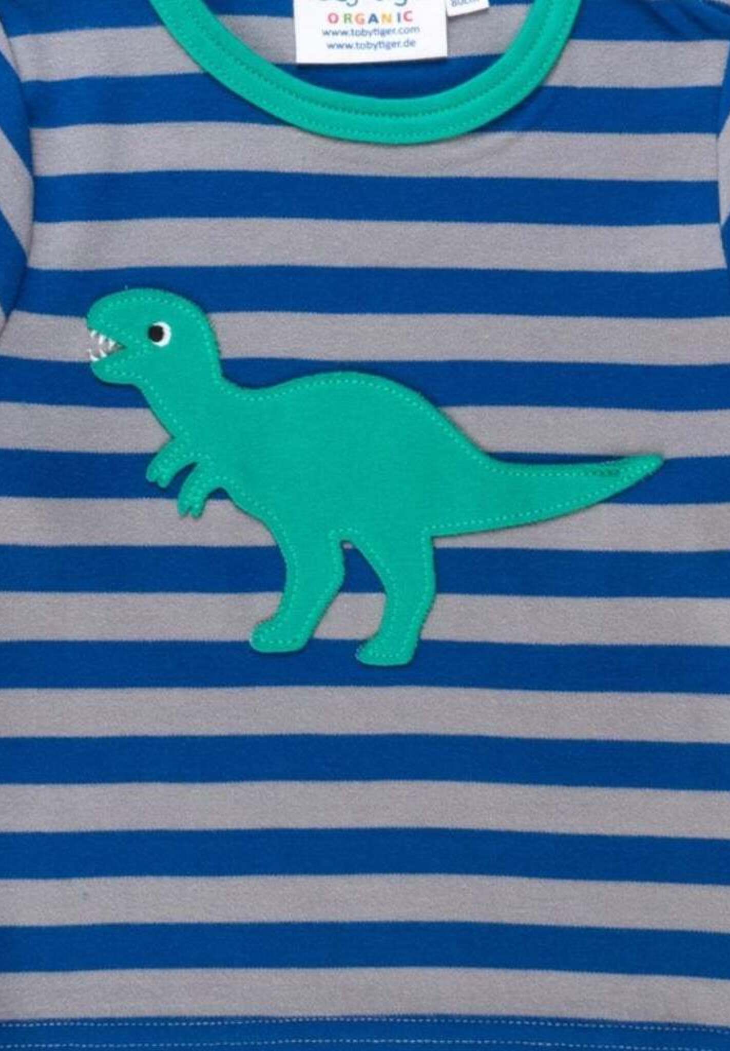 Bio Baumwoll - Langarmshirt mit T - Rex Applikationen - Toby Tiger GmbH