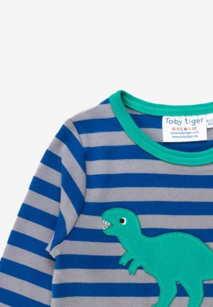 Bio Baumwoll - Langarmshirt mit T - Rex Applikationen - Toby Tiger GmbH