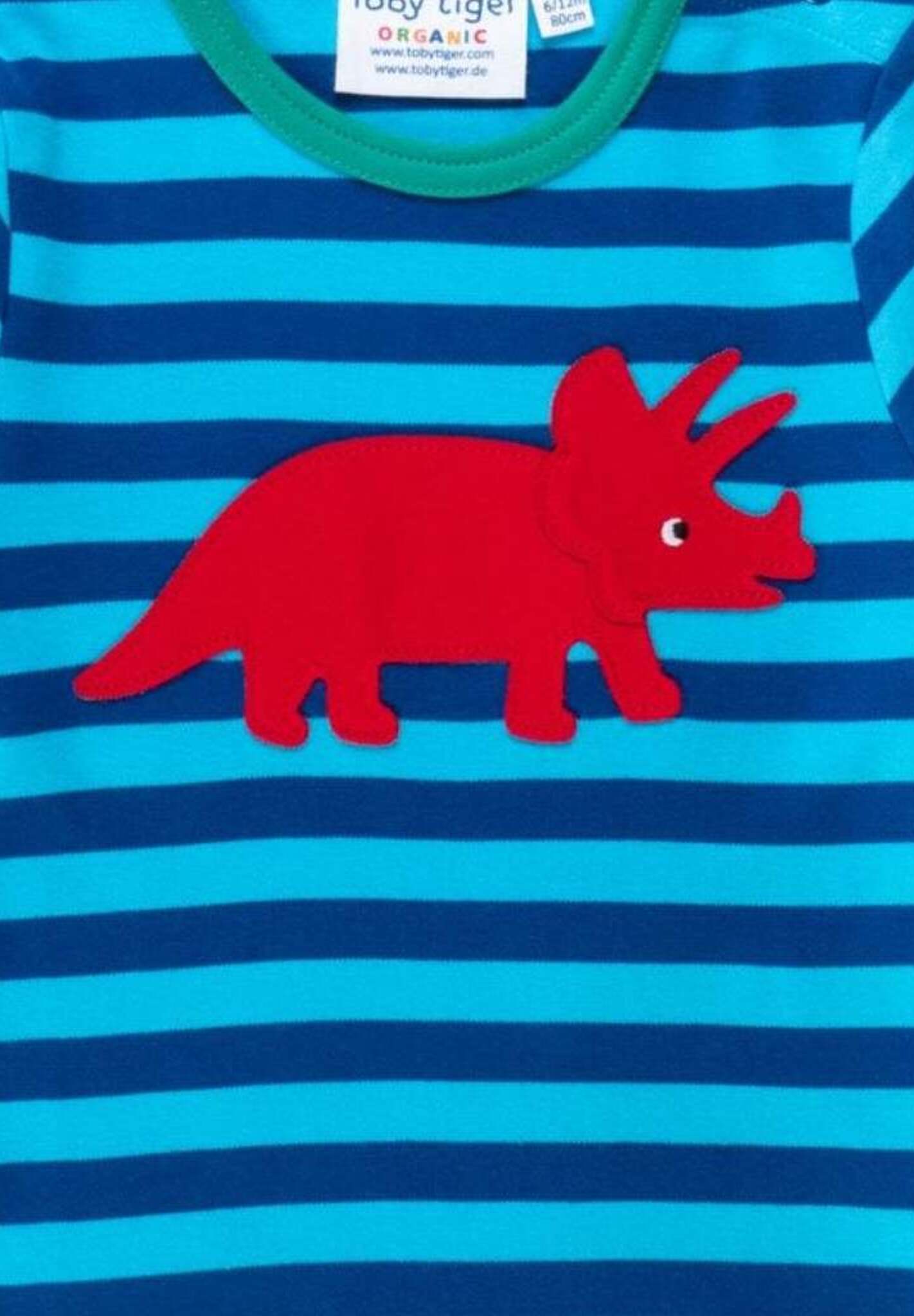 Bio Baumwoll - Langarmshirt mit Triceratops Applikationen - Toby Tiger GmbH