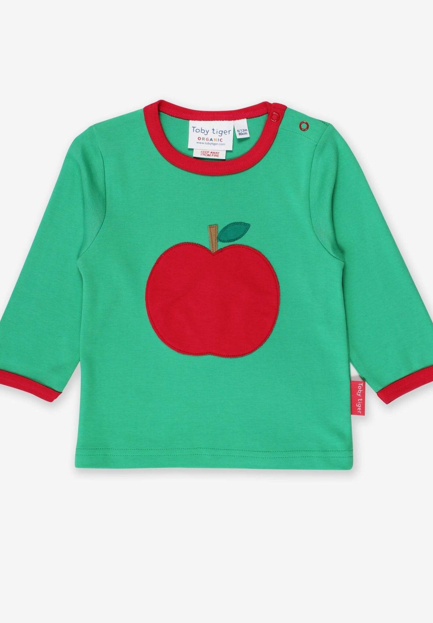 Langarmshirt mit Apfel Applikation in Bio Baumwolle - Toby Tiger GmbH