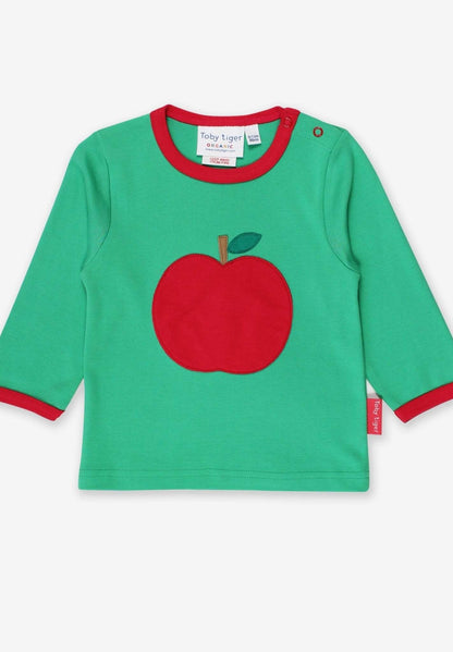 Langarmshirt mit Apfel Applikation in Bio Baumwolle - Toby Tiger GmbH