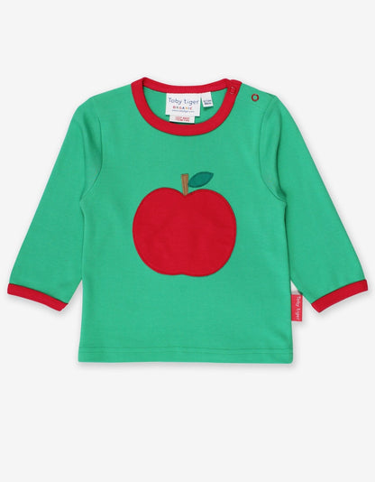 Langarmshirt mit Apfel Applikation in Bio Baumwolle - Toby Tiger GmbH Retail