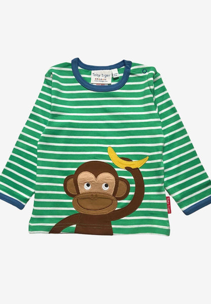 Bio Baumwoll - Langarmshirt mit "Affen" Applikationen - Toby Tiger GmbH
