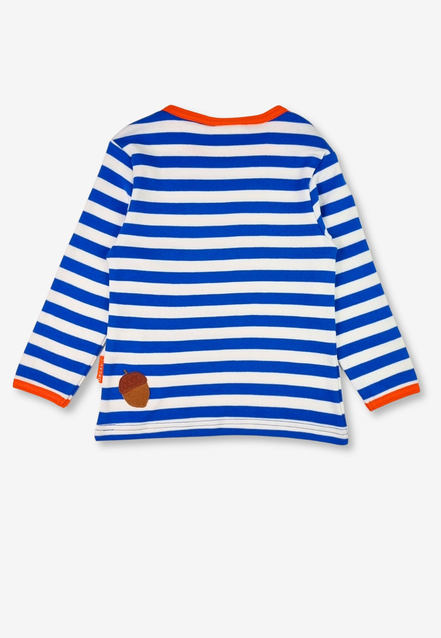 Bio-Baumwoll Kinder Langarmshirt, gestreift mit Eichhörnchen-Applikation