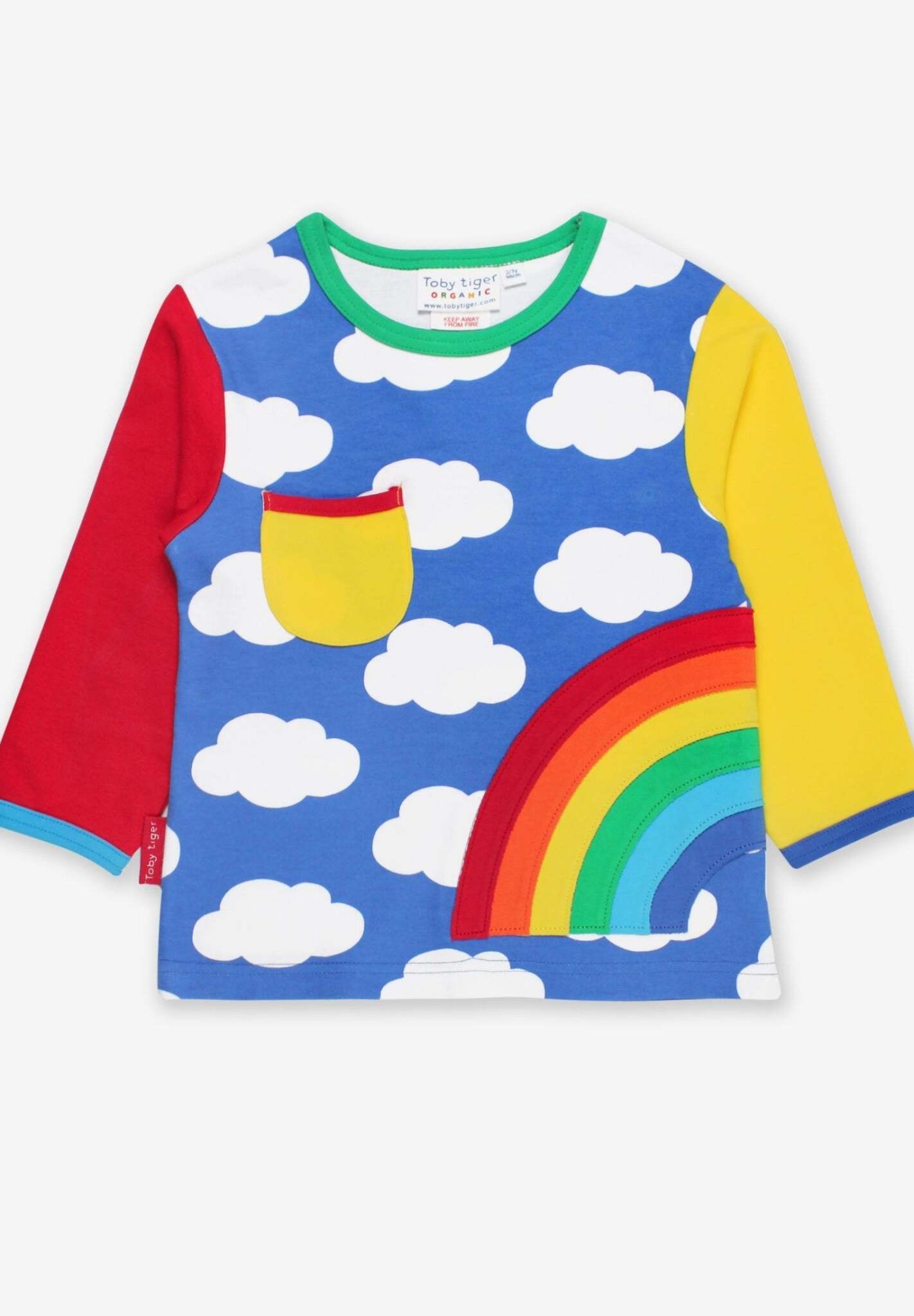 Langarmshirt aus Bio Baumwolle mit Regenbogen Applikation - Toby Tiger GmbH