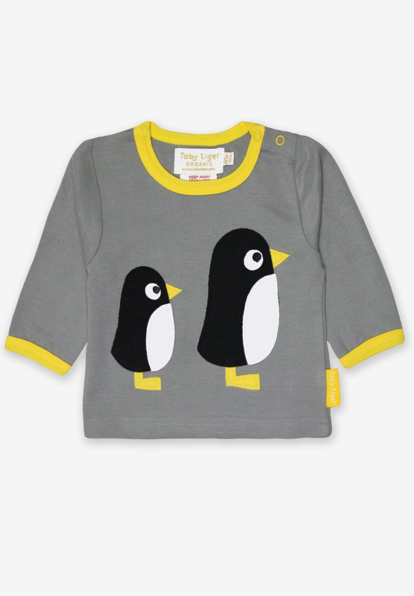 Langarmshirt aus Bio Baumwolle mit Pinguin Applikation - Toby Tiger GmbH