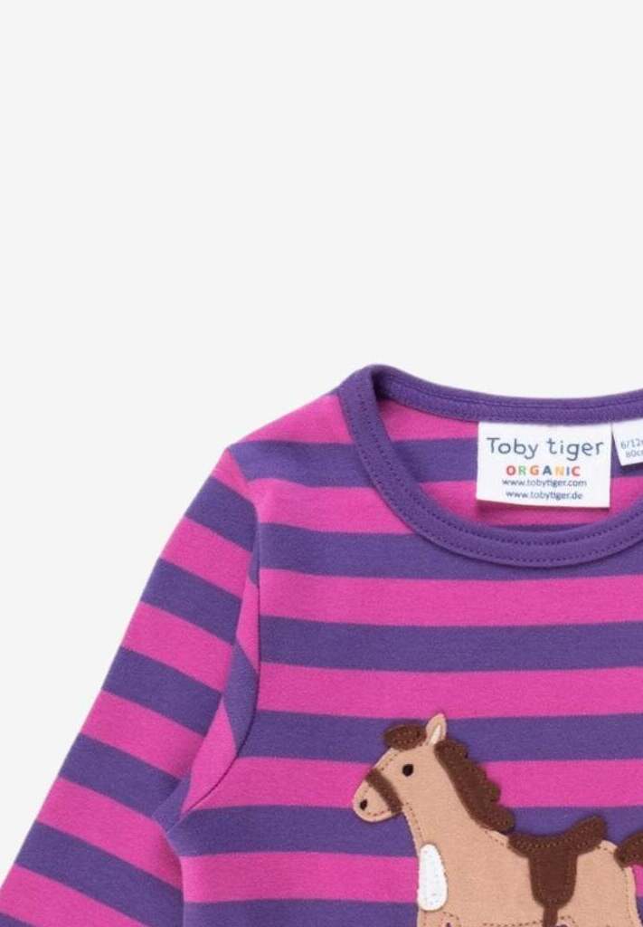 Bio Baumwoll - Langarmshirt mit Pferde Applikationen - Toby Tiger GmbH