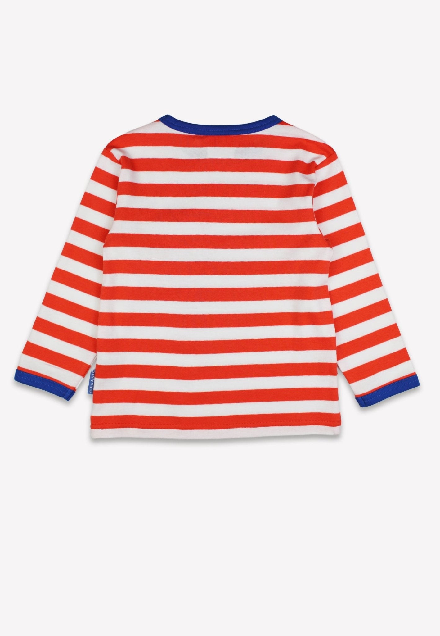 Bio-Baumwoll Kinder Langarmshirt, gestreift mit Eichhörnchen-Applikation auf der Brusttasche