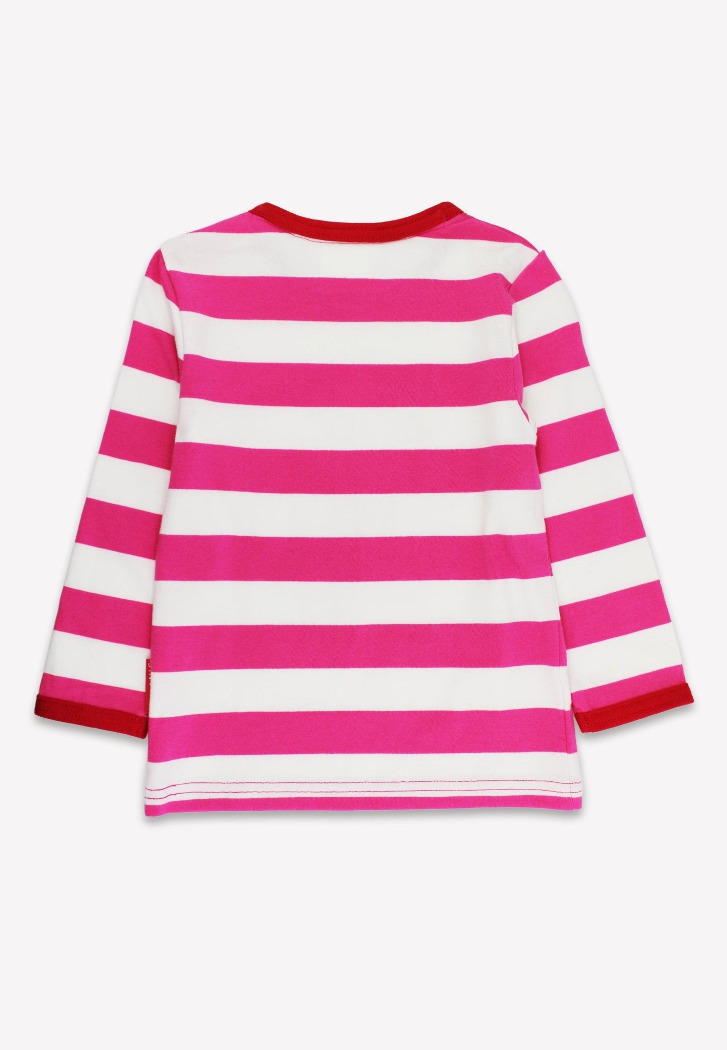 Bio - Baumwoll Kinder Langarmhirt pink - gestreift mit Eins - Applikation - Toby Tiger GmbH