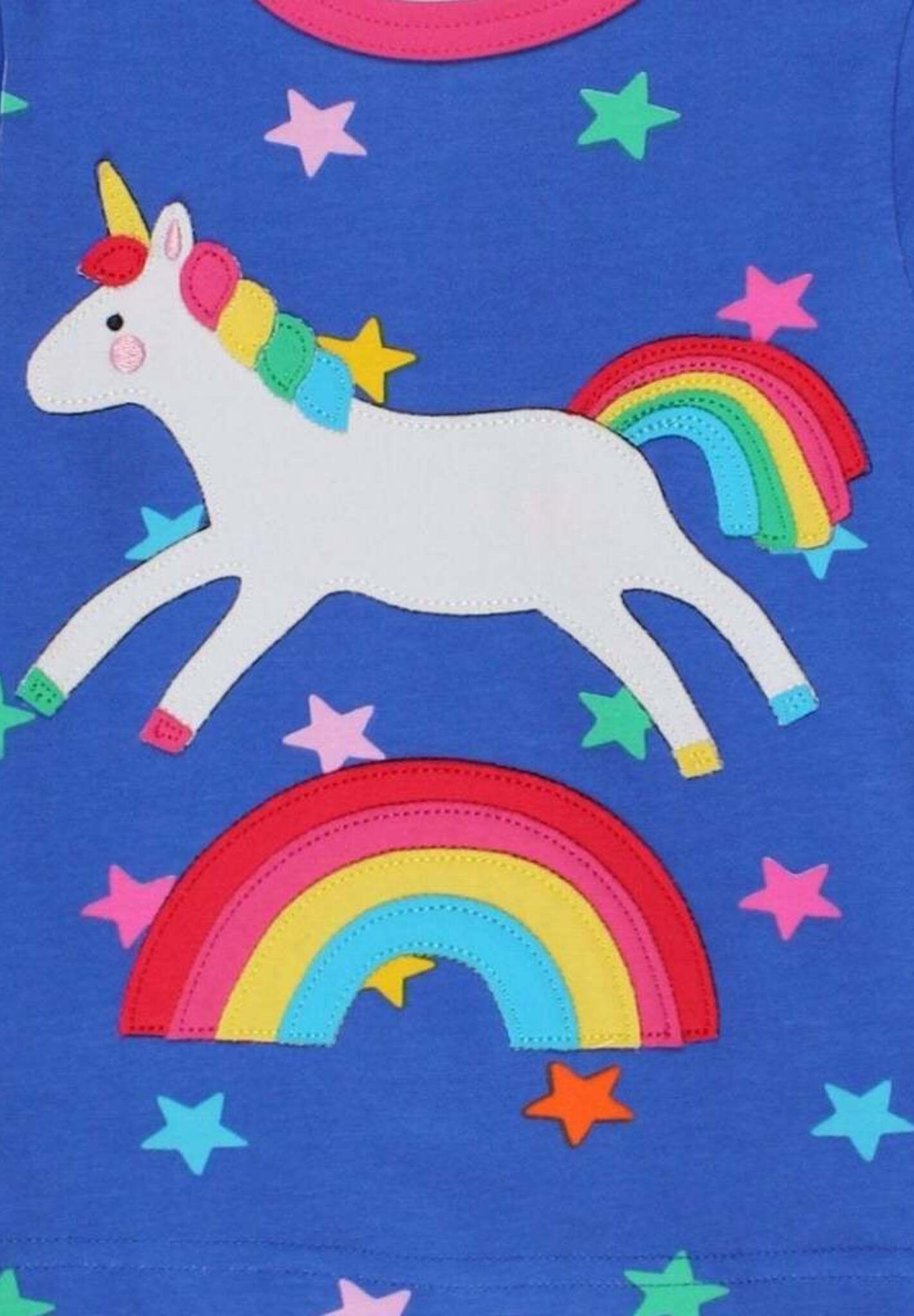 Langarmshirt mit Einhorn und Regenbogen Applikation aus Bio Baumwolle - Toby Tiger GmbH