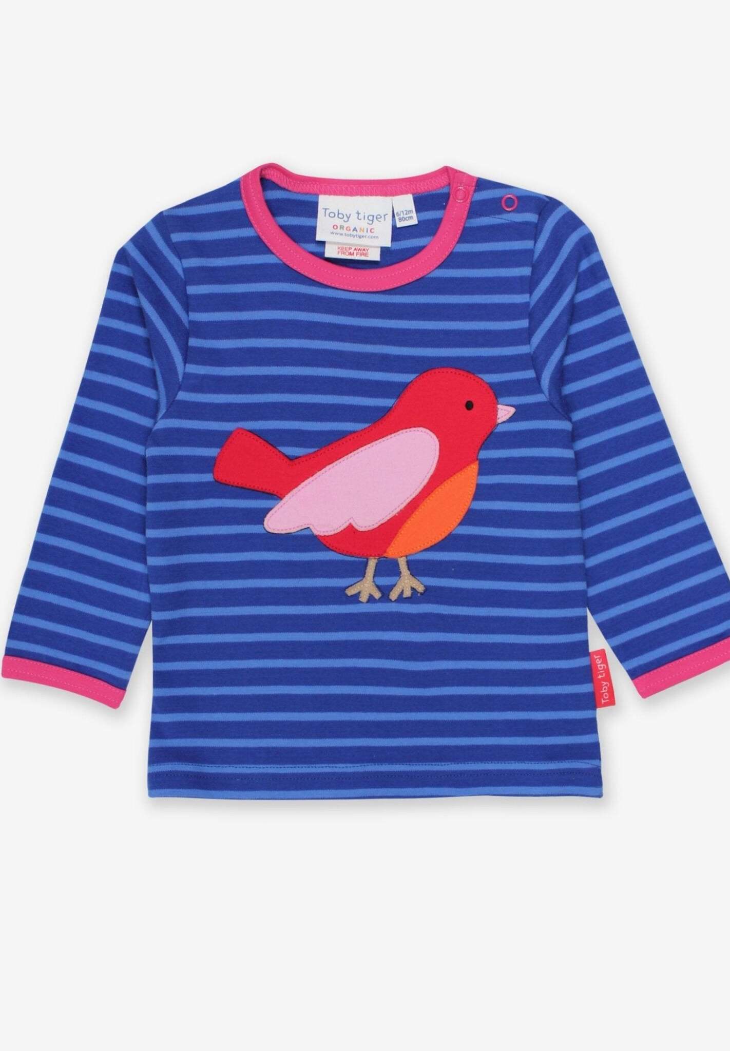 Langarmshirt aus Bio Baumwolle mit Vogel Applikation - Toby Tiger GmbH