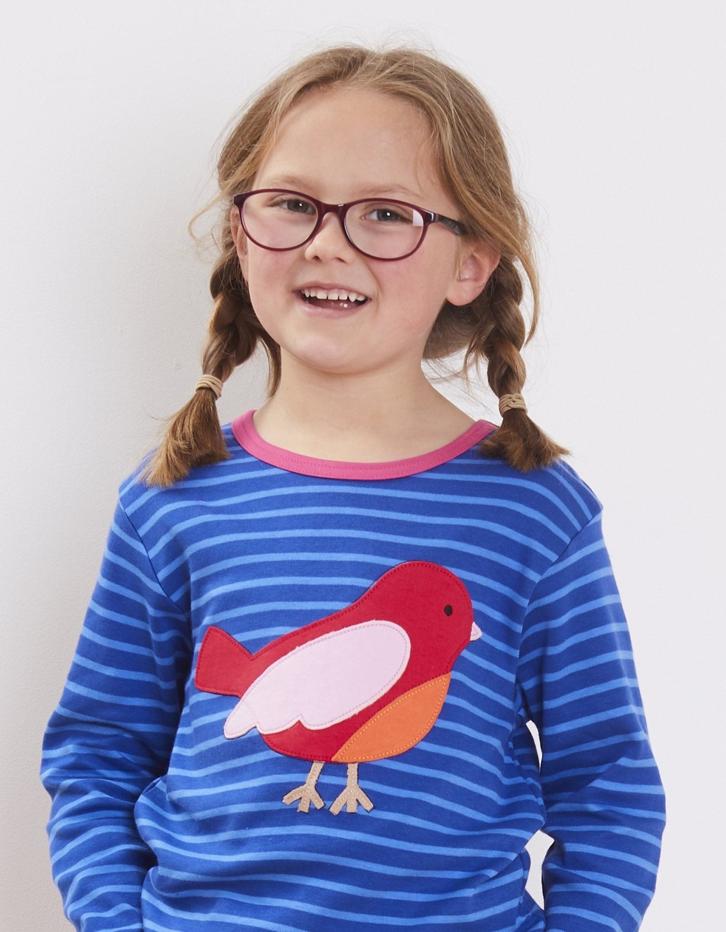 Langarmshirt aus Bio Baumwolle mit Vogel Applikation - Toby Tiger GmbH Retail