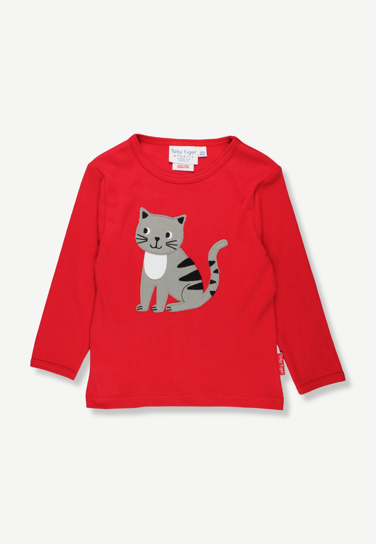 Bio-Baumwoll Kinder Langarmshirt mit Katzen-Applikation