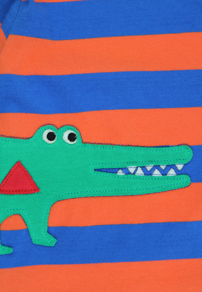 Bio-Baumwoll Kinder Shirt mit Krokodil-Applikation