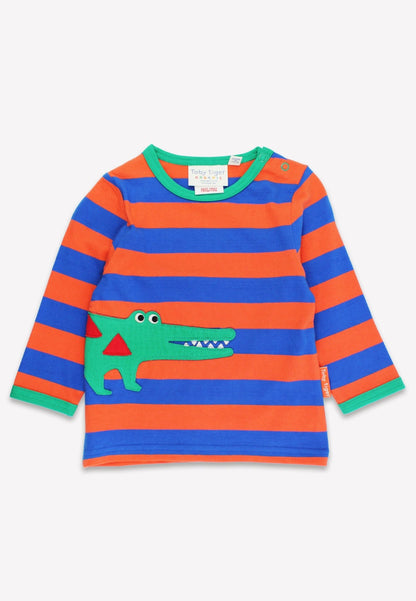 Bio - Baumwoll Kinder Shirt mit Krokodil - Applikation - Toby Tiger GmbH