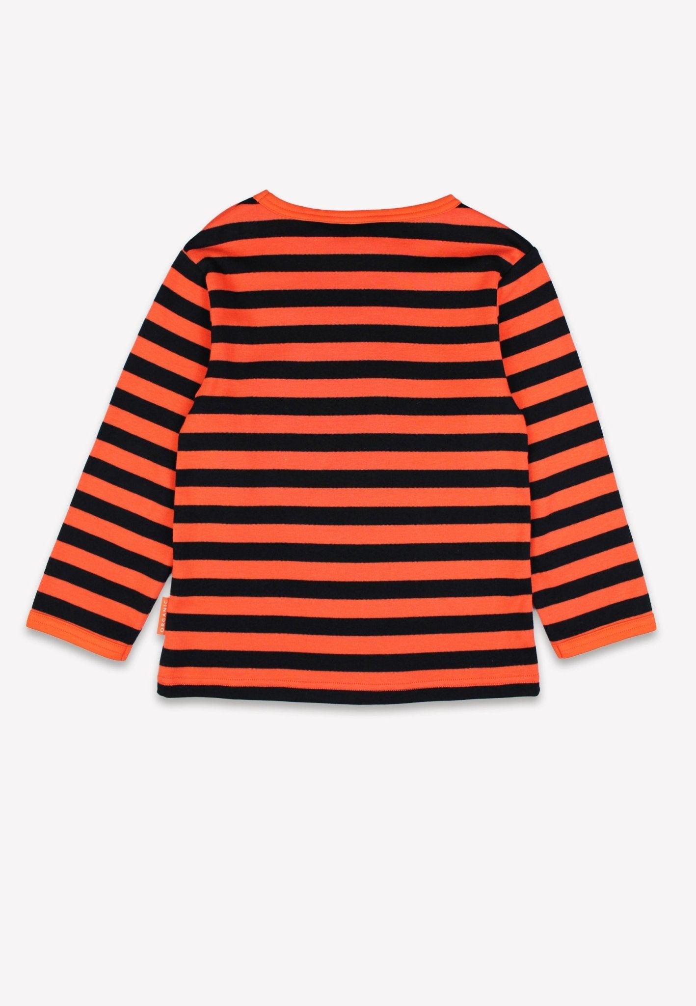 Bio-Baumwoll Kinder Langarmshirt, gestreift mit Gespenster-Applikation