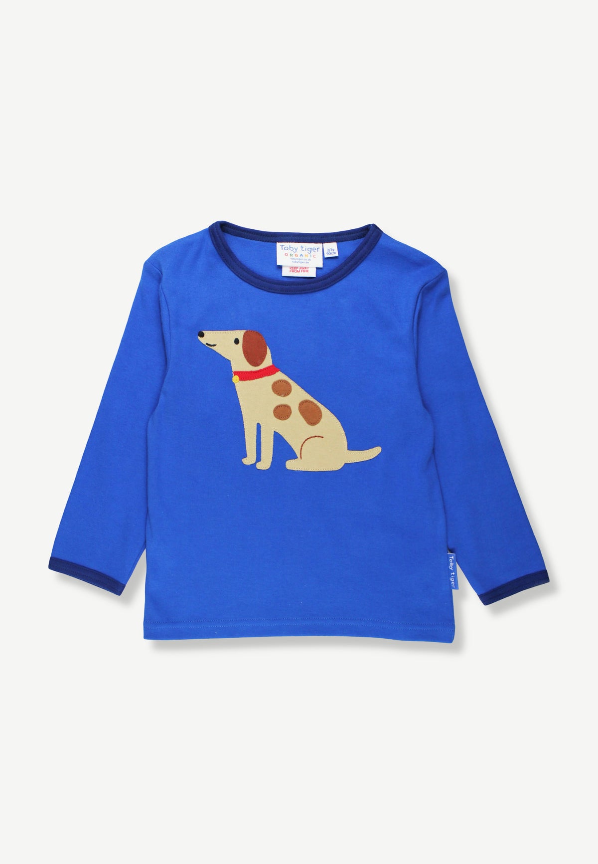 Organic Cotton Kids' Long-Sleeve Shirt with Dog Appliqué