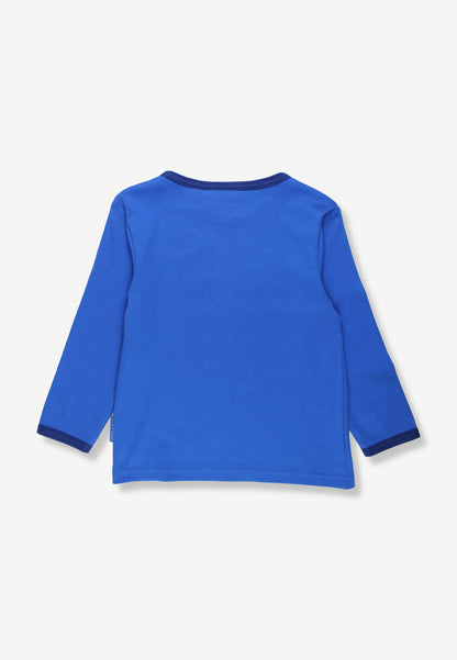 Organic Cotton Kids' Long-Sleeve Shirt with Dog Appliqué