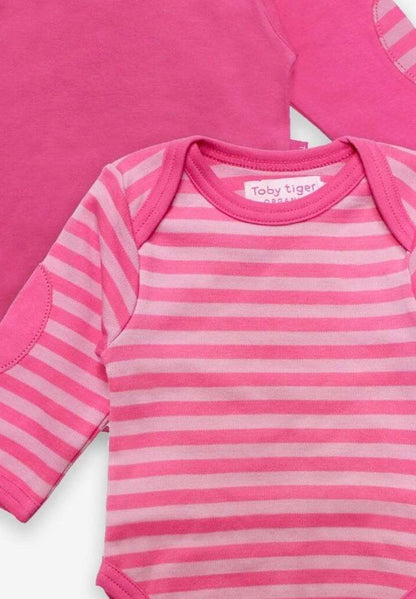 Langarm Baby Bodys in Pink aus Bio Baumwolle im Doppelpack - Toby Tiger GmbH