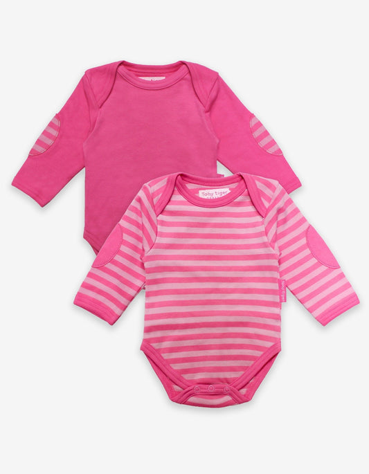 Langarm Baby Bodys in Pink aus Bio Baumwolle im Doppelpack - Toby Tiger GmbH Retail