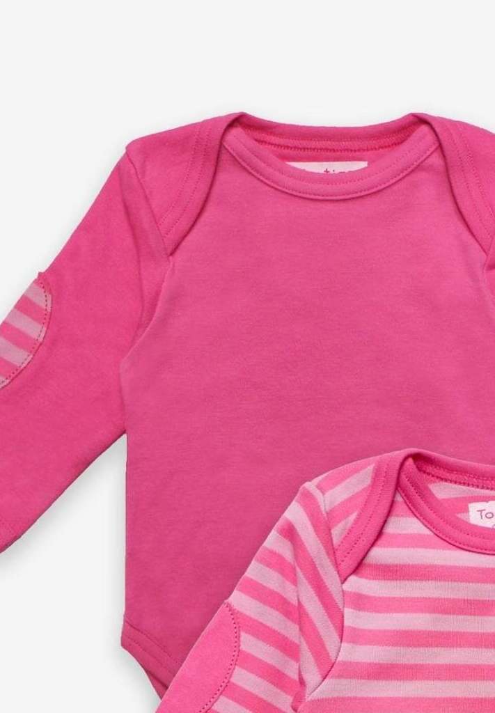 Langarm Baby Bodys in Pink aus Bio Baumwolle im Doppelpack - Toby Tiger GmbH