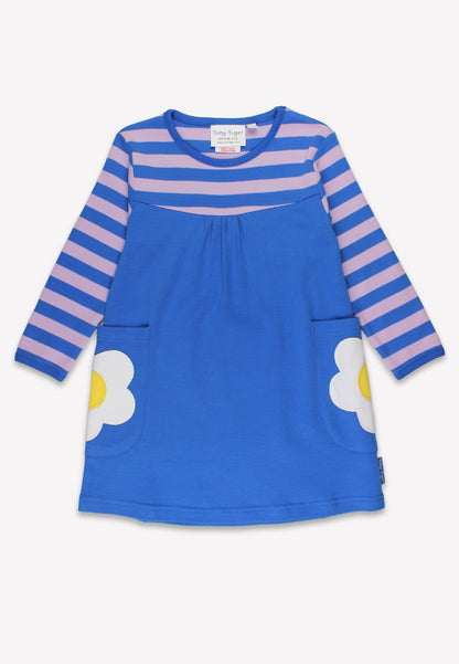 Bio - Baumwoll Kinder Langarm Kleid mit Gänseblümchen - Applikation - Toby Tiger GmbH