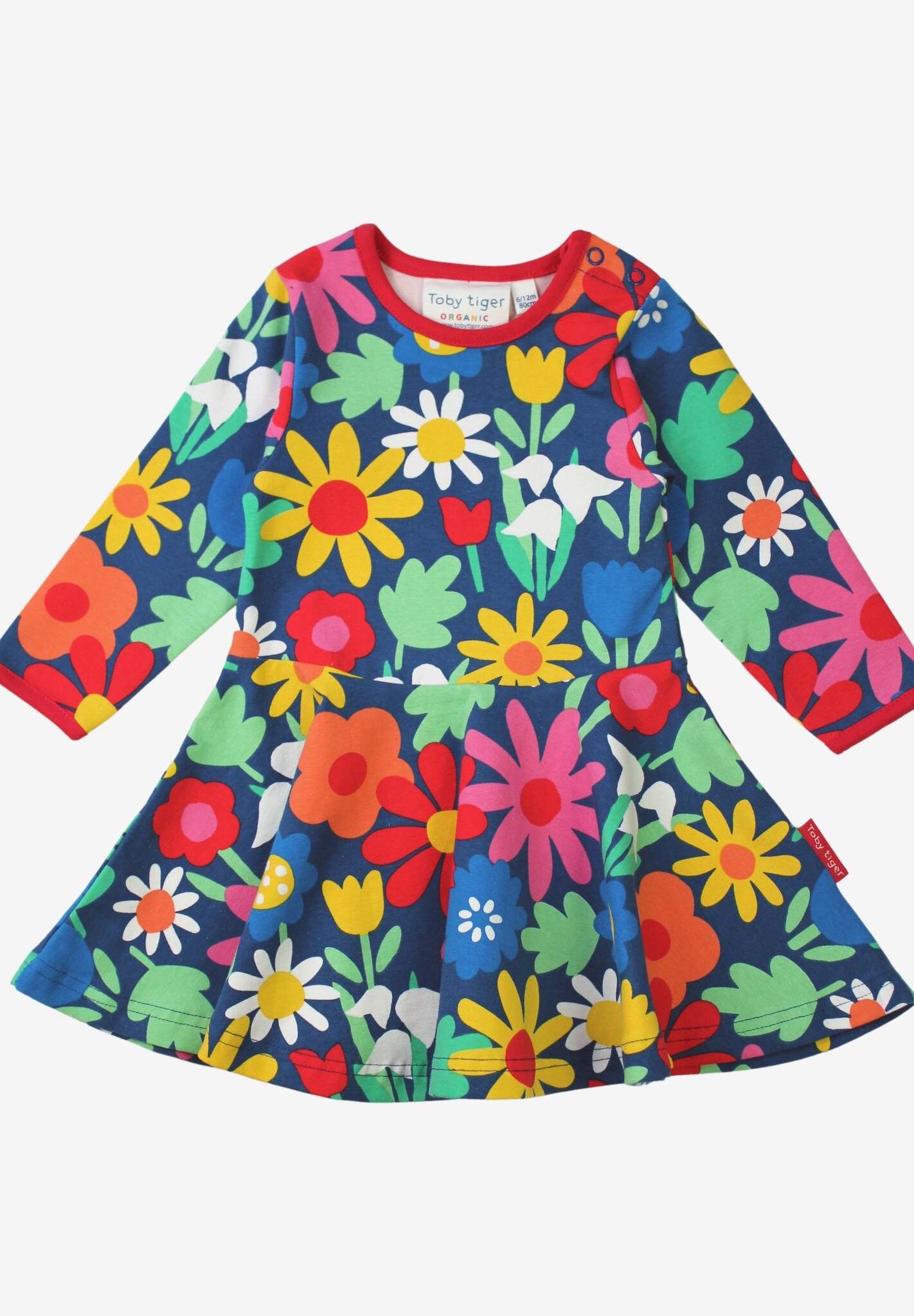 Bio Baumwollkleid mit Skater Schnitt und auffälligem Blumenmuster - Toby Tiger GmbH