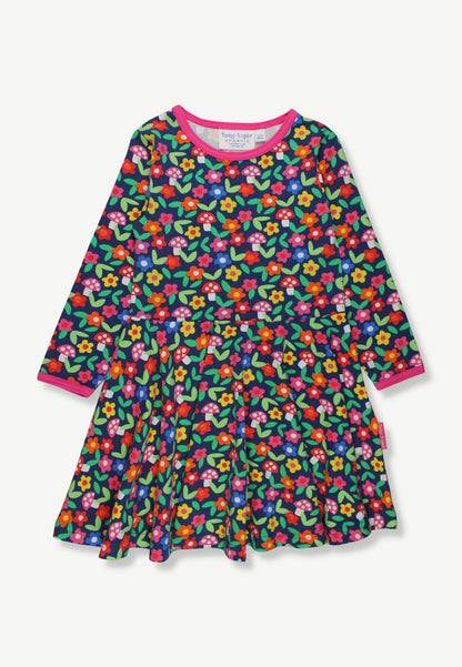 Bio-Baumwoll Kinder Skaterkleid langarm mit Blumen-Druck