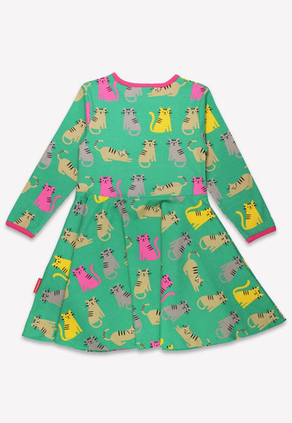 Bio - Baumwoll Kinder Langarm Skaterkleid mit Kätzchen - Druck - Toby Tiger GmbH