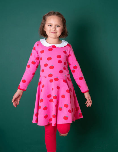 Bio Baumwollkleid mit Skater Schnitt und Apfel Print - Toby Tiger GmbH Retail