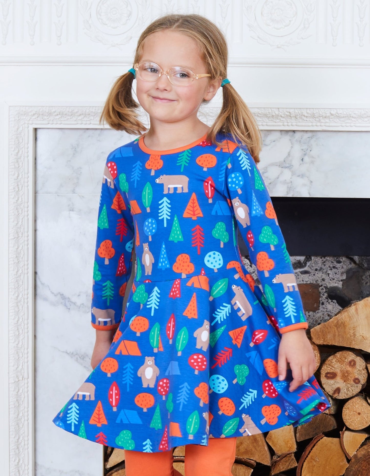 Skater Kleid mit langen Ärmeln und Bären Print aus Bio Baumwolle - Toby Tiger GmbH Retail