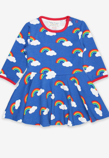 Skater Kleid mit langen Ärmeln und Regenbogen Print aus Bio Baumwolle - Toby Tiger GmbH