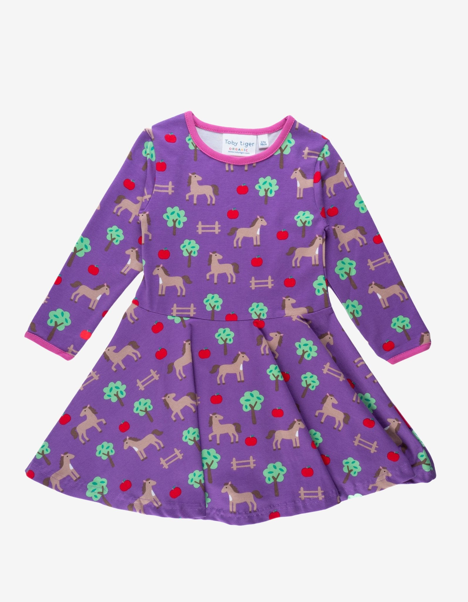 Bio Baumwollkleid mit Skater Schnitt und Pferde Print - Toby Tiger GmbH Retail