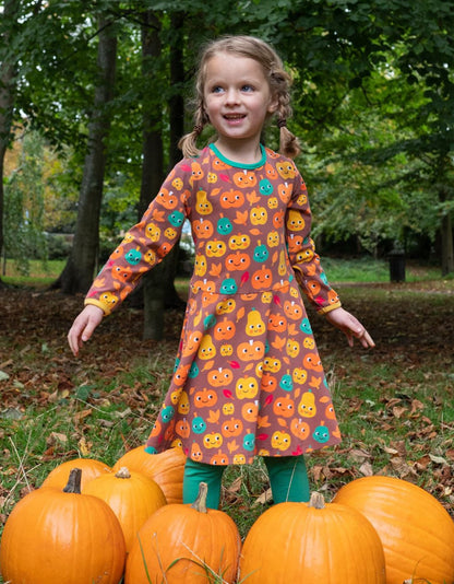 Bio Baumwollkleid mit Skater Schnitt und Kürbis Motiv - Toby Tiger GmbH Retail