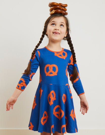 Bio Baumwollkleid mit Skater Schnitt und Brezeldruck - Toby Tiger GmbH Retail